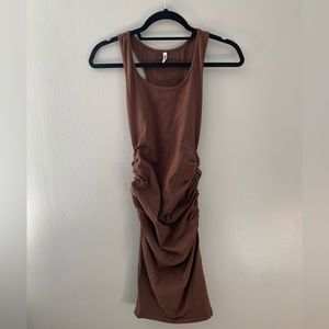 Brown midi dress